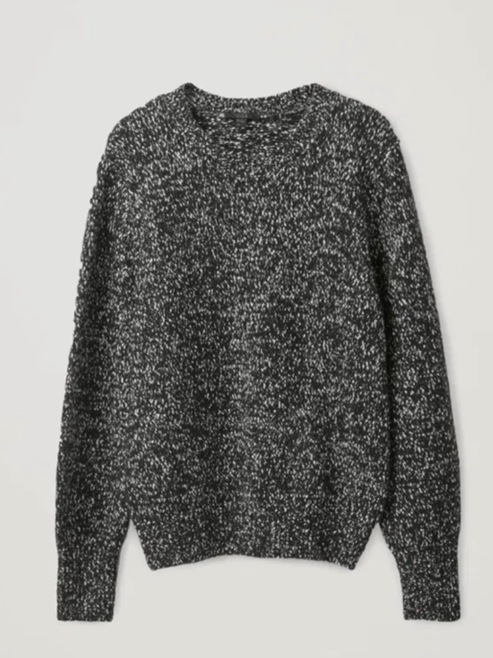 COS Sweater Women's Size S Speckle Black & White Wool & cotton blended Crewneck